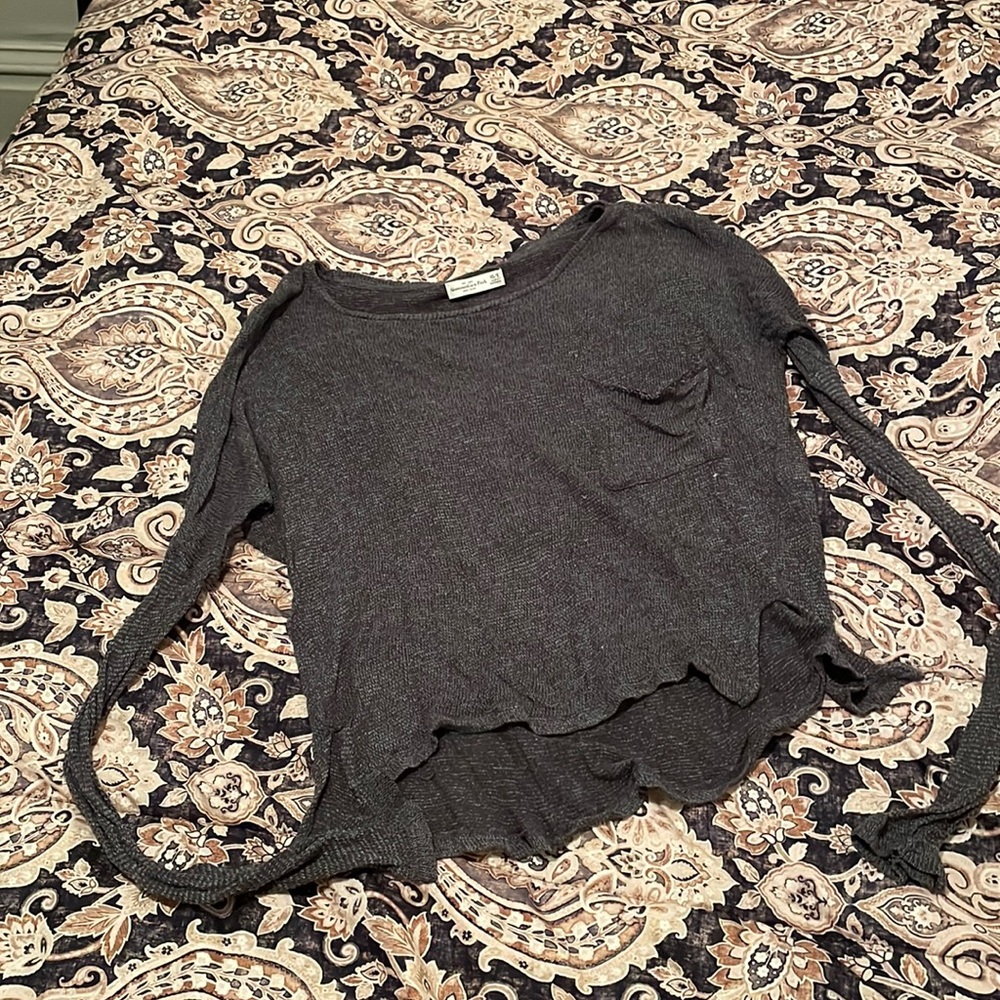 Grey oversized knit top